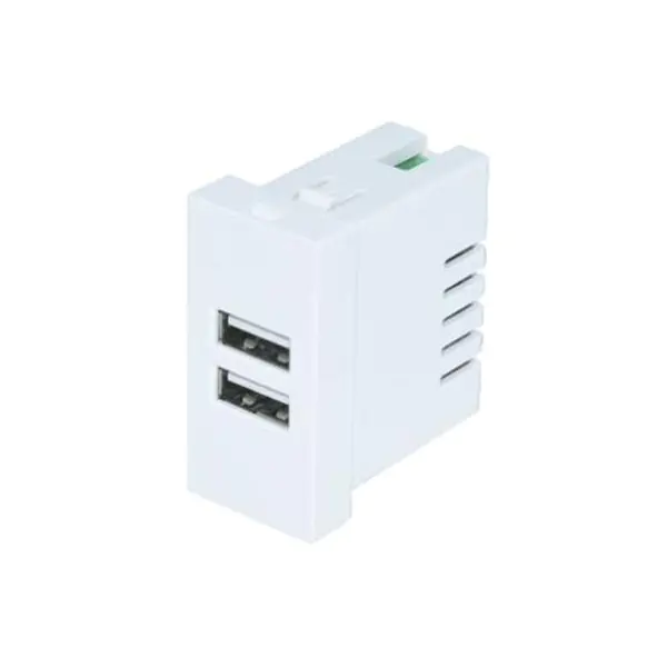 Двайны порт TypeA+A USB-разеткавы модуль для зараднай прылады 2.1A